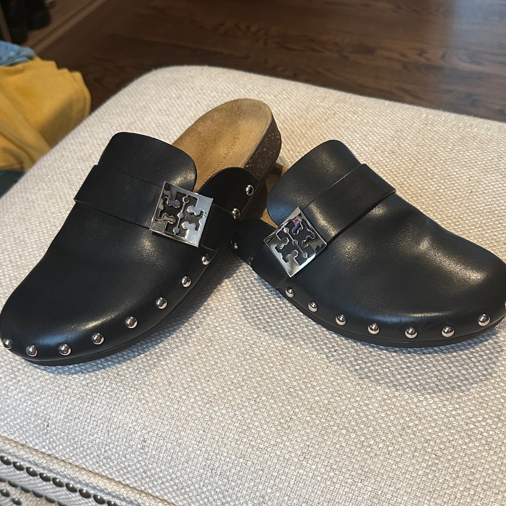Tory Burch Mellow Studded Mule Black Size 8.5 - Picture 3 of 10